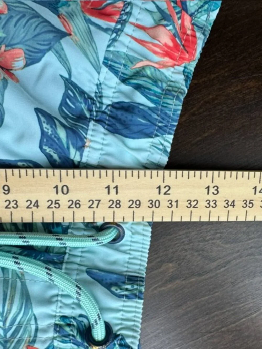 IZOD Saltwater Men's Tropical Swim Trunks Aqua Floral Stretch Sz S